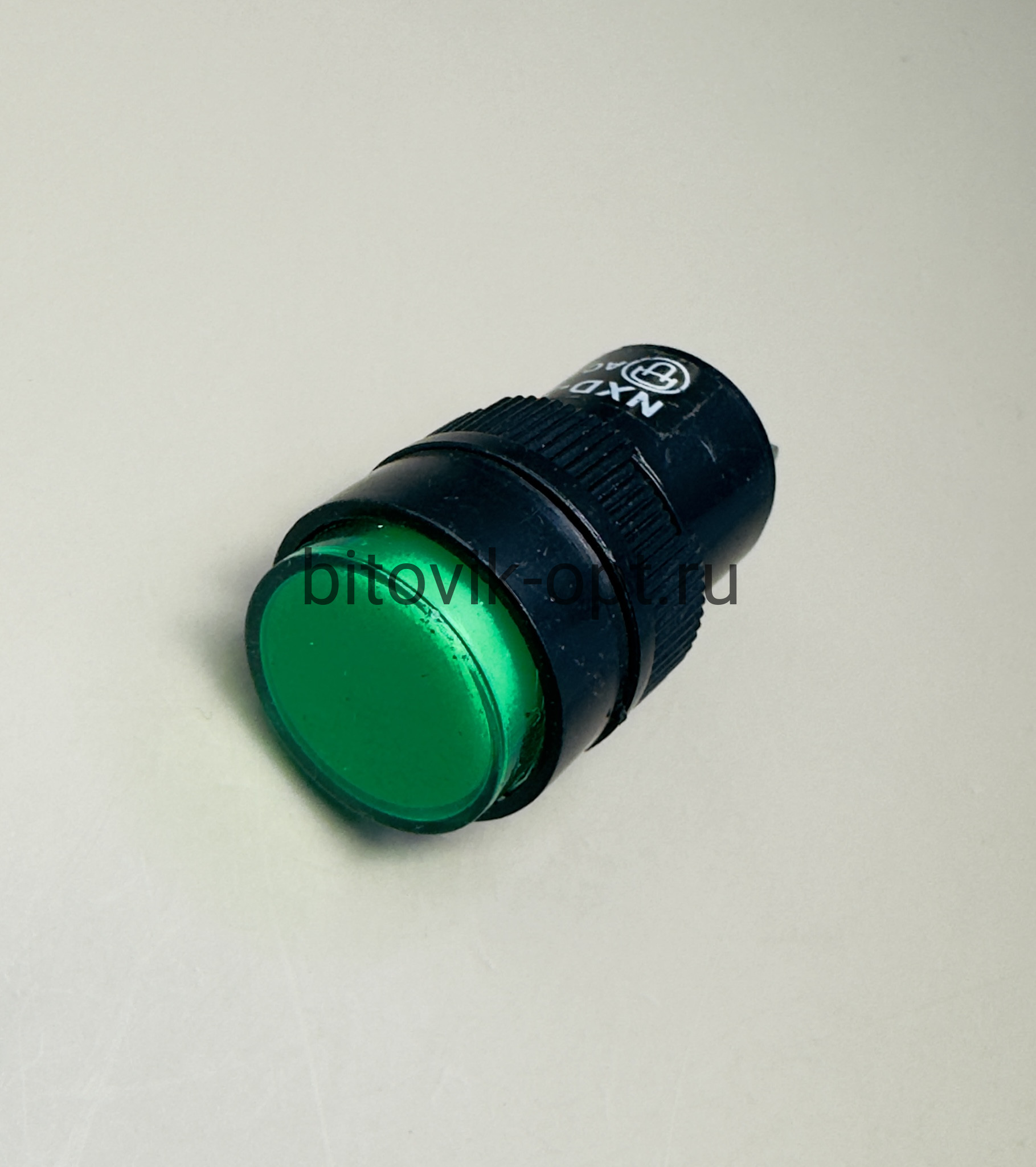 Индикаторная лампа зеленая NXD 213 220v D-18мм, L-34мм