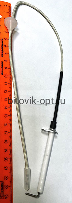 Электрод розжига на газовое оборудование, котлы Диаметр 0,7 длина до крепления 7см, крепл 2,2 /1,5см, общая 55см